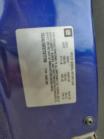 1G2AL15F277277799 - 2007 PONTIAC G5 Violet photo 12