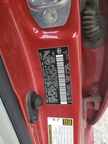 JTDKN3DU0A0100271 - 2010 TOYOTA PRIUS RED photo 12