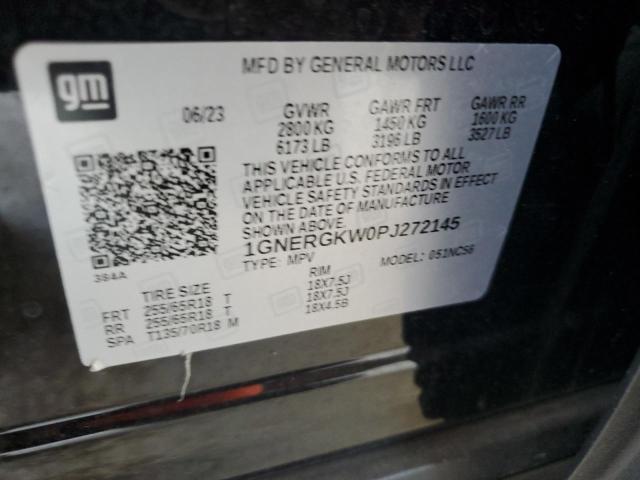 1GNERGKW0PJ272145 - 2023 CHEVROLET TRAVERSE LT 黑色 照片 12