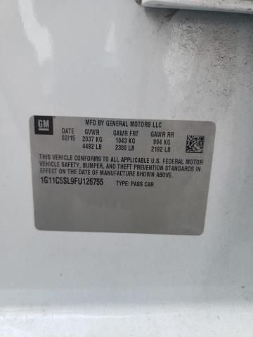 1G11C5SL9FU126755 - 2015 CHEVROLET MALIBU 1LT 白色 照片 13