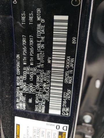 JTEBU5JR3L5818798 - 2020 TOYOTA 4RUNNER SR5/SR5 PREMIUM 黑色 照片 12