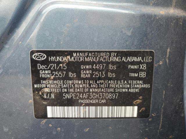 5NPE24AF3GH370897 - 2016 HYUNDAI SONATA SE TURQUOISE photo 12