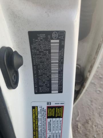 2T1BU4EE6BC689396 - 2011 TOYOTA COROLLA BASE WHITE photo 12