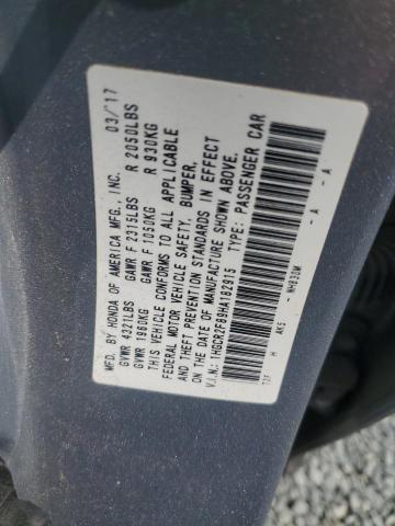 1HGCR2F89HA182915 - 2017 HONDA ACCORD EXL SILVER photo 13