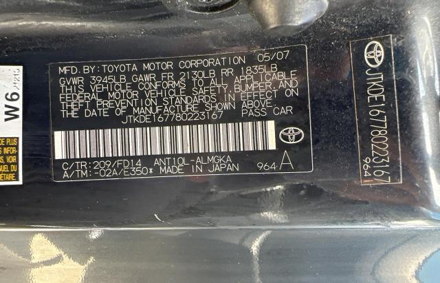 JTKDE167780223167 - 2008 TOYOTA SCION TC BLACK photo 10
