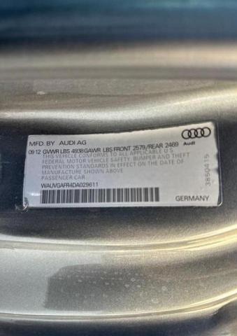 WAUVGAFR4DA029611 - 2013 AUDI S5 PRESTIGE Գրաֆիտ լուսանկար 10