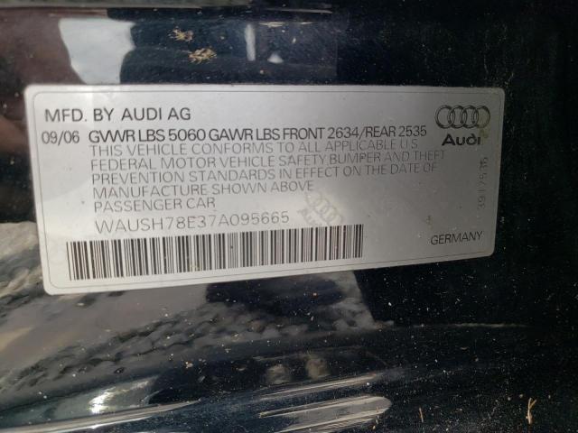 WAUSH78E37A095665 - 2007 AUDI A4 S-LINE 3.2 AVANT QUATTRO BLACK photo 12