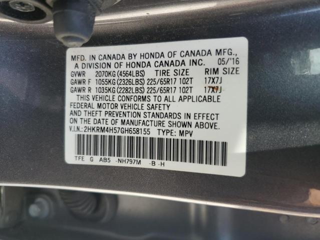 2HKRM4H57GH658155 - 2016 HONDA CR-V EX Grau Foto 13