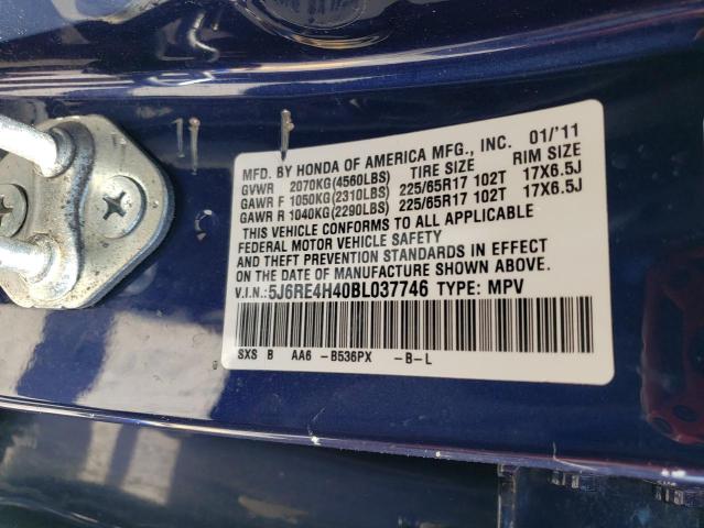 5J6RE4H40BL037746 - 2011 HONDA CR-V SE BLUE photo 14