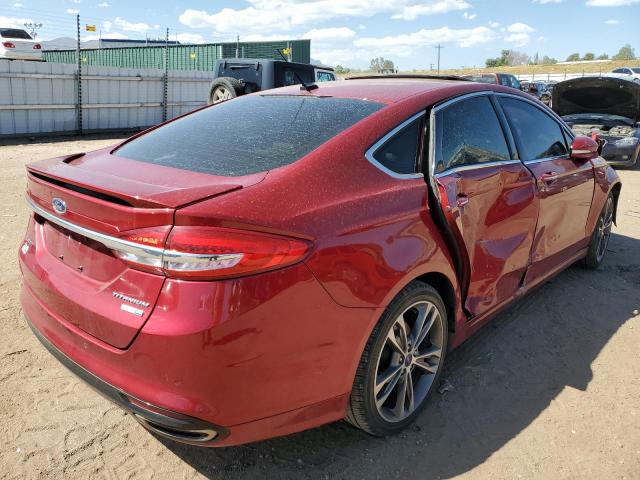 3FA6P0D99HR274720 - 2017 FORD FUSION TITANIUM RED photo 3