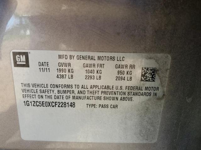 1G1ZC5E0XCF228148 - 2012 CHEVROLET MALIBU LS1 1LT TAN photo 12