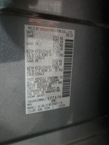 5N1DR2DM6LC577176 - 2020 NISSAN PATHFINDER PLATINUM Boz foto 13