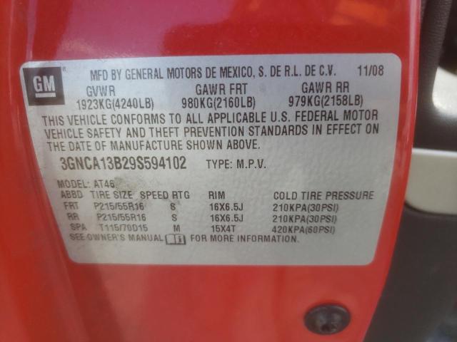 3GNCA13B29S594102 - 2009 CHEVROLET HHR LS RED photo 12
