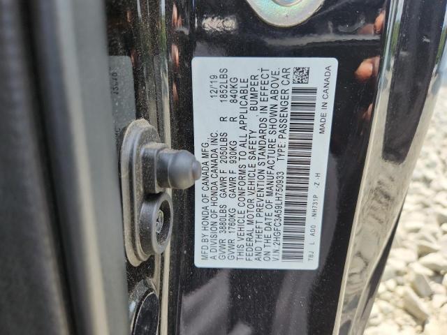 2HGFC3A59LH750933 - 2020 HONDA CIVIC SI BLACK photo 12