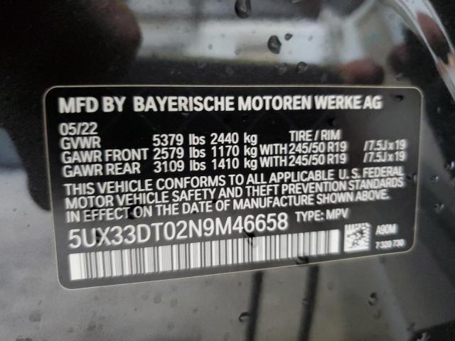 5UX33DT02N9M46658 - 2022 BMW X4 XDRIVE30I GRAY photo 14