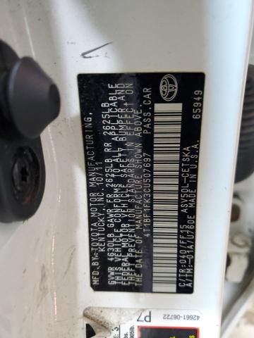 4T1BF1FK3CU507697 - 2012 TOYOTA CAMRY BASE 白色 照片 12