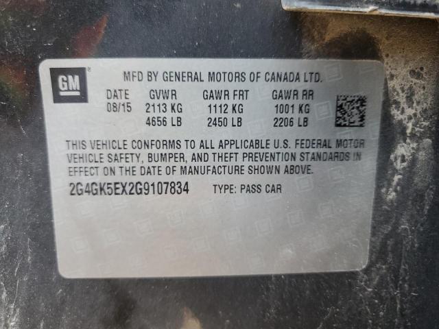 2G4GK5EX2G9107834 - 2016 BUICK REGAL 石墨色 照片 12