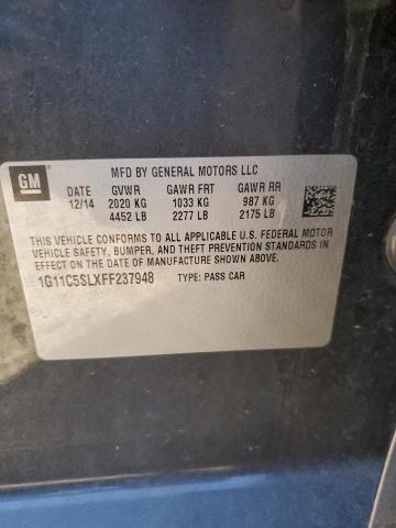 1G11C5SLXFF237948 - 2015 CHEVROLET MALIBU 1LT 灰色 照片 12