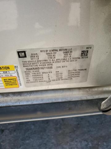 5GAKRAKD1HJ113595 - 2017 BUICK ENCLAVE SILVER photo 14