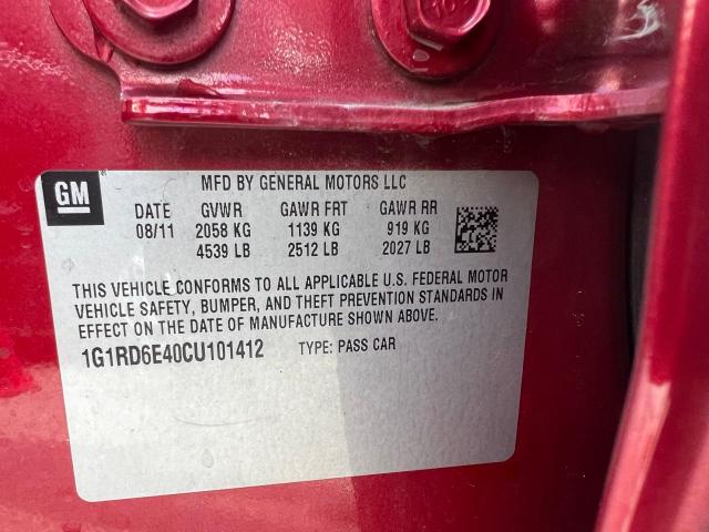 1G1RD6E40CU101412 - 2012 CHEVROLET VOLT RED photo 10