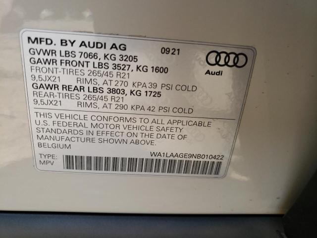 WA1LAAGE9NB010422 - 2022 AUDI E-TRON PREMIUM PLUS BEIGE photo 13