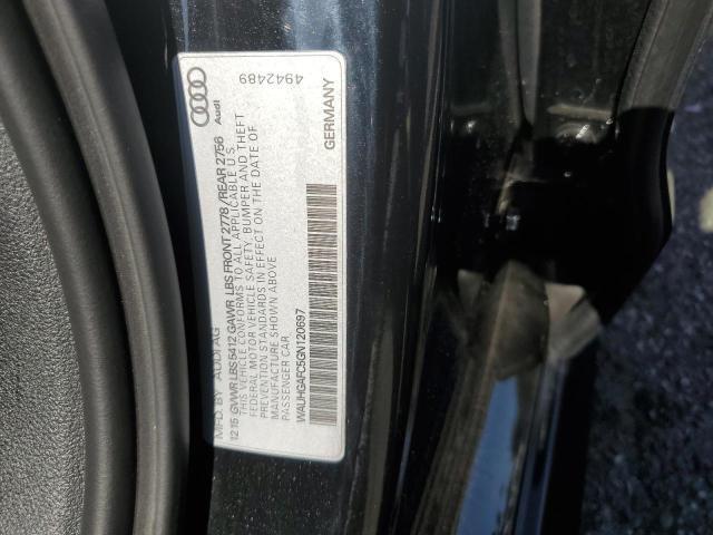 WAUHGAFC5GN120697 - 2016 AUDI A6 PRESTIGE შავი ფოტო 12