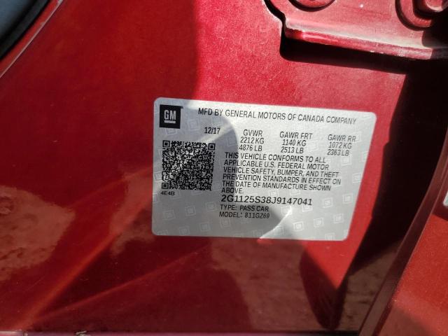 2G1125S38J9147041 - 2018 CHEVROLET IMPALA PREMIER 勃艮第红 照片 12