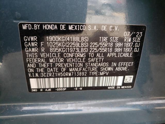 3CZRZ1H50RM713892 - 2024 HONDA HR-V SPORT ტალღისფერი ფოტო 14