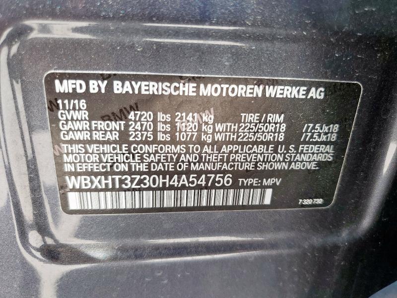 WBXHT3Z30H4A54756 - 2017 BMW X1 XDRIVE28I CHARCOAL photo 14