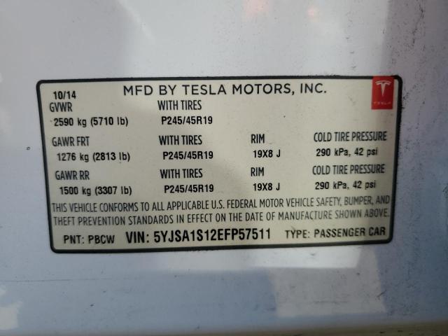 5YJSA1S12EFP57511 - 2014 TESLA MODEL S Ağ foto 13