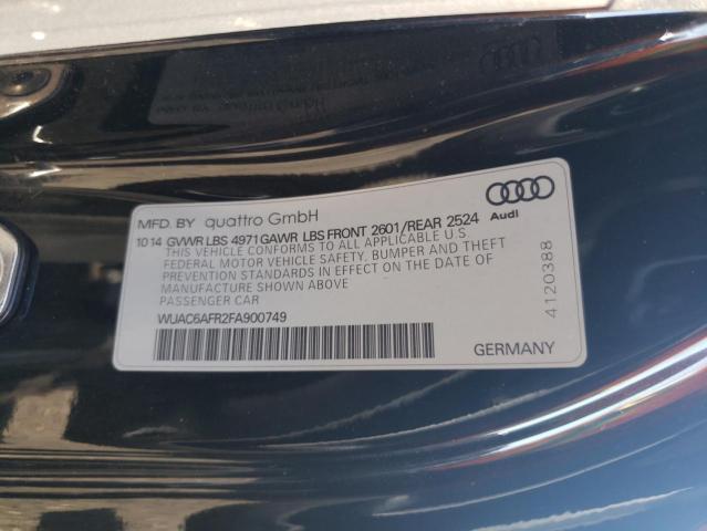 WUAC6AFR2FA900749 - 2015 AUDI RS5 BLACK photo 12