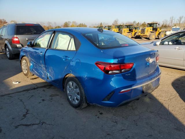 3KPA24AD8ME392634 - 2021 KIA RIO LX BLUE photo 3