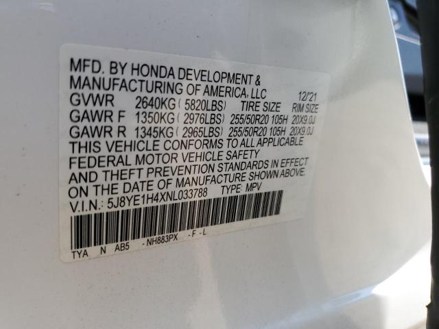 5J8YE1H4XNL033788 - 2022 ACURA MDX TECHNOLOGY Blanco foto 13
