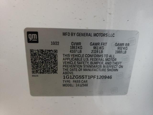 1G1ZG5ST1PF120946 - 2023 CHEVROLET MALIBU RS WHITE photo 13