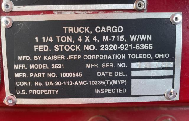 14799 - 1967 JEEP KAISER JEE RED photo 10