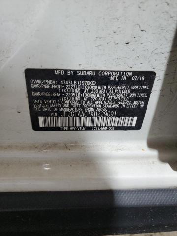 JF2GTAAC7KH229091 - 2019 SUBARU CROSSTREK 白色 照片 12