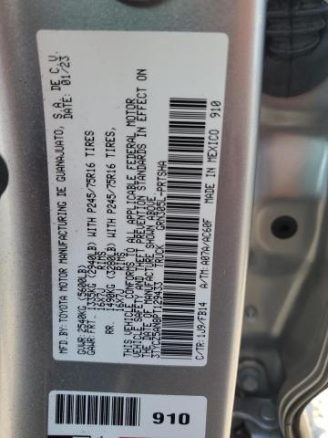 3TYCZ5AN8PT129433 - 2023 TOYOTA TACOMA DOUBLE CAB SILVER photo 12