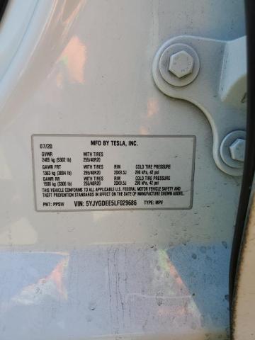 5YJYGDEE5LF029686 - 2020 TESLA MODEL Y 白色 照片 13