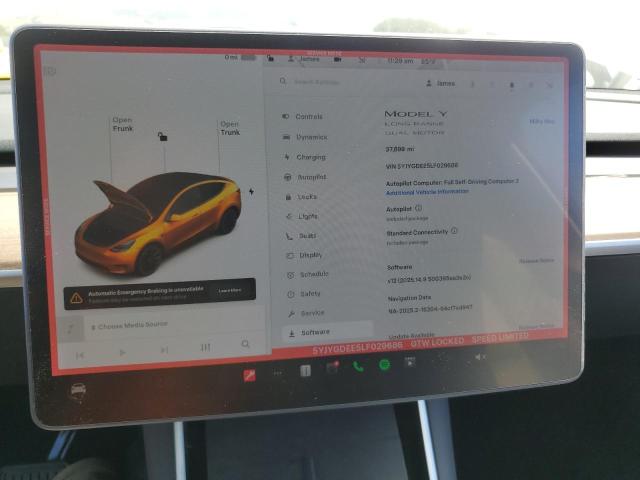 5YJYGDEE5LF029686 - 2020 TESLA MODEL Y 白色 照片 9
