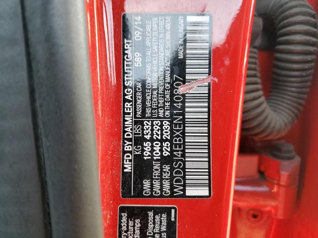 WDDSJ4EBXEN140807 - 2014 MERCEDES-BENZ CLA 250 RED photo 12