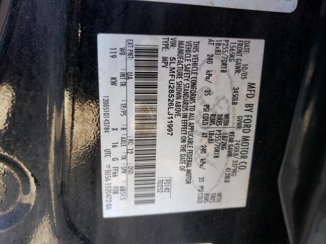 5LMFU28526LJ11997 - 2006 LINCOLN NAVIGATOR შავი ფოტო 10
