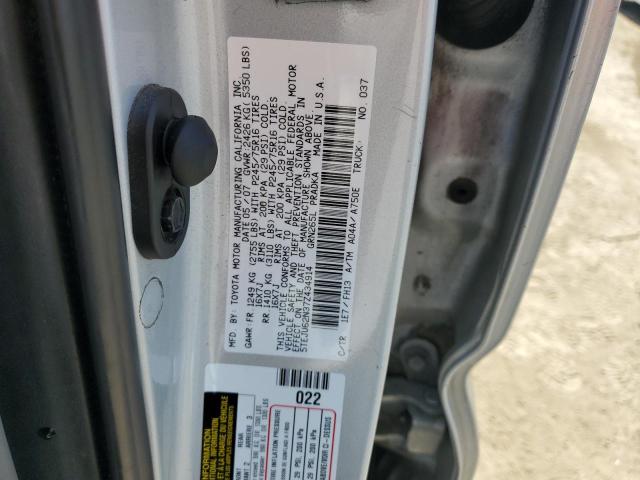 5TEJU62N37Z434914 - 2007 TOYOTA TACOMA DOUBLE CAB PRERUNNER SILVER photo 12