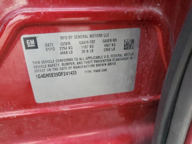 1G4GH5E39DF241433 - 2013 BUICK LACROSSE PREMIUM RED photo 12
