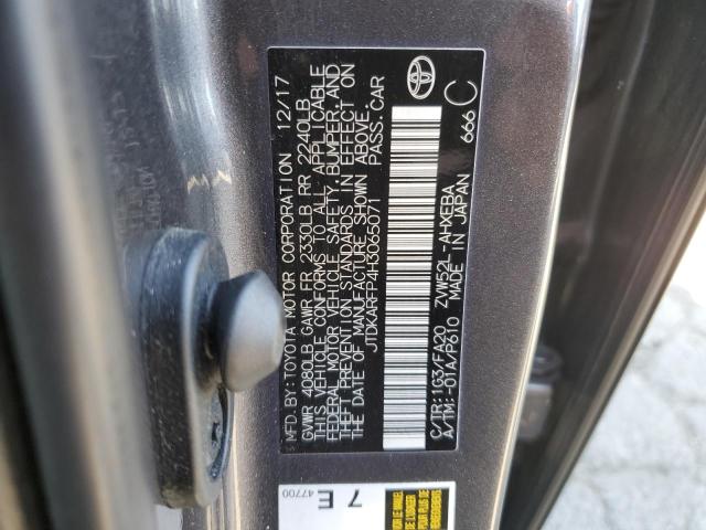 JTDKARFP4H3065071 - 2017 TOYOTA PRIUS PRIM 石墨色 照片 13