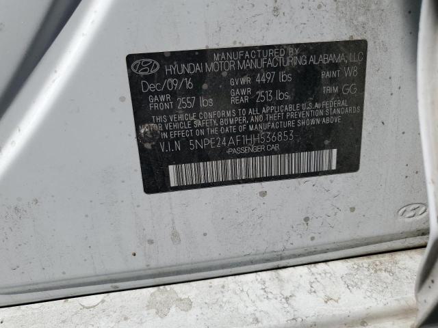 5NPE24AF1HH536853 - 2017 HYUNDAI SONATA SE WHITE photo 12