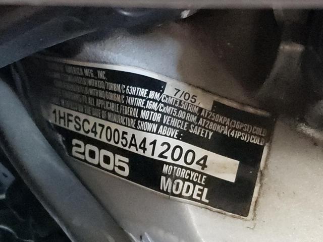 1HFSC47005A412004 - 2005 HONDA GL1800 SILVER photo 10