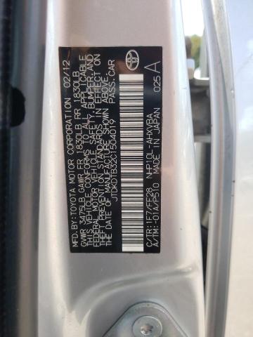 JTDKDTB32C1504019 - 2012 TOYOTA PRIUS C ვერცხლისფერი ფოტო 13