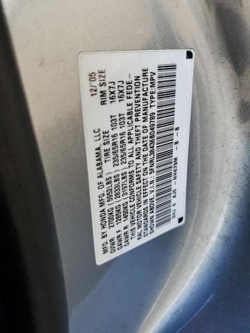 5FNRL38436B049789 - 2006 HONDA ODYSSEY EX GRAY photo 13