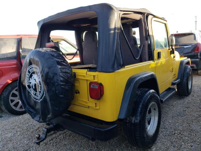 1J4FA49S53P371678 - 2003 JEEP WRANGLER / SPORT YELLOW photo 4