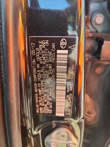 JTDKDTB30C1505735 - 2012 TOYOTA PRIUS C შავი ფოტო 13